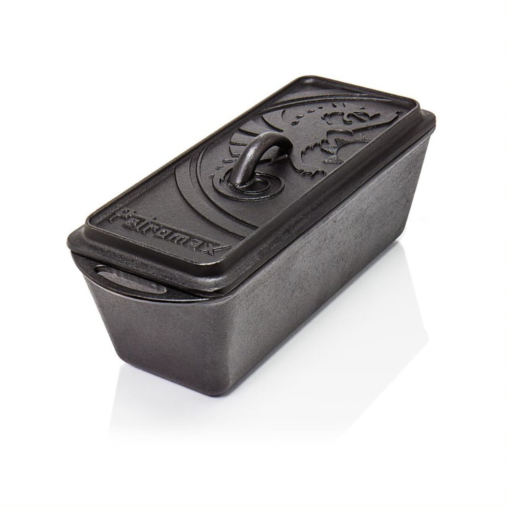 Large Cast Iron Loaf Pan with Lid and Handles