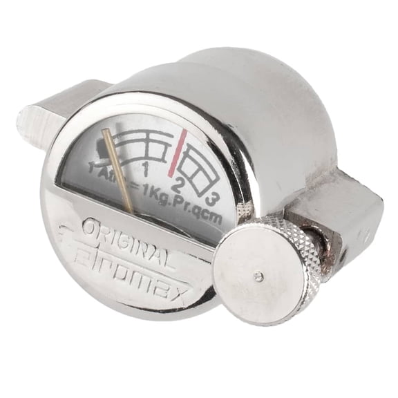 Petromax Manometer for HK150/HK250/HK350/HK500 Home or Camping Pressure Lanterns, Spare Part for Petromax Lamps, Chrome
