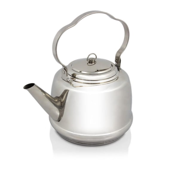 Petromax Stainless Steel Teakettle for Indoor/Outdoor Use Over an Open Campfire or in your Kitchen, Holds Up to 1.6 Qt