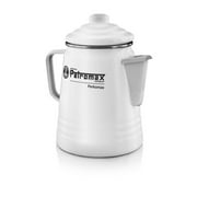 Petromax Tea and Coffee Percolator, Use Indoor/Outdoors for Home Kitchen or Campfire, Enameled Steel Coffee and Tea Pot Brews to your Taste, 5-6 Cup Capacity, White