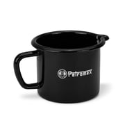 Petromax Warming Pot with Spout, Enameled Steel Saucepan for Heating Milk, Soup, Butter over Stove or Campfire, 1.5 Quart, Black