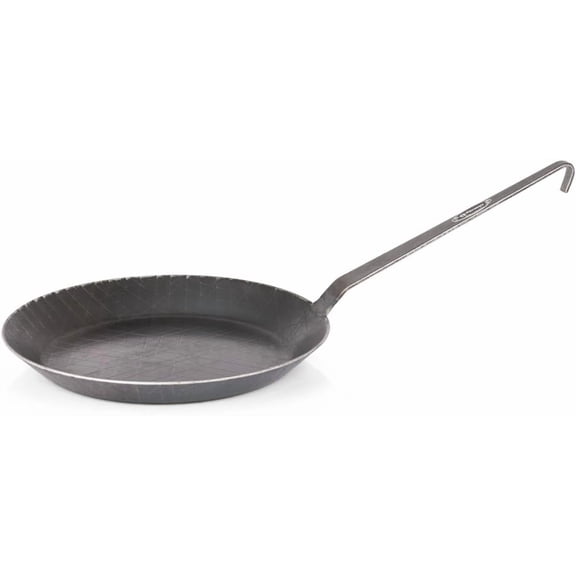 Petromax Wrought Iron Skillet, Long Handle Pan Conducts Heat Evenly, Indoor/Outdoor Camping Cookware for Campfire or Home Kitchen Use, Stove to Table Serveware