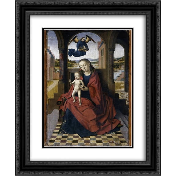 Petrus Christus 2x Matted 20x24 Black Ornate Framed Art Print 'Madonna with the Child'