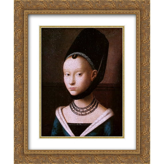 Petrus Christus 2x Matted 20x24 Gold Ornate Framed Art Print 'Portrait of a Young Girl'