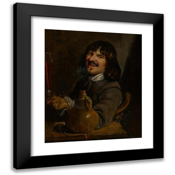 Petrus Staverenus 15x17 Black Modern Framed Museum Art Print Titled - A Man Smoking