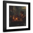 thumbnail image 1 of Petrus van Schendel 12x14 Black Modern Framed Museum Art Print Titled - Moonlight Market, 1 of 5