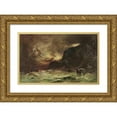 thumbnail image 1 of Petrus van der Velden 24x17 Gold Ornate Framed and Double Matted Museum Art Print Titled - Storm at Wellington Heads, Circa 1908, 1 of 4