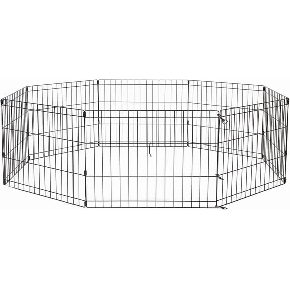 Pets 30-Inch Exercise Pen, for Indoor and Outdoor use, 16 Sq Feet of Play, Folding Dog Pen, No Door Design for Maximum Security, Easy to Set Up, Foldable Pet Playpen
