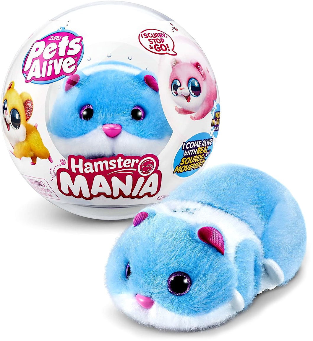 Pets Alive Hamster Mania BLUE Electronic Plush Pet [20+ Sounds, Interactive]