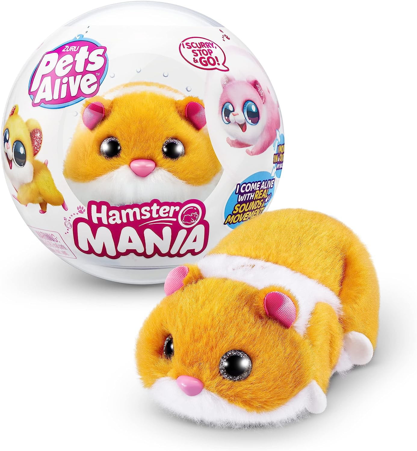 Pets Alive Hamster Mania BROWN Electronic Plush Pet (20+ Sounds, Interactive)