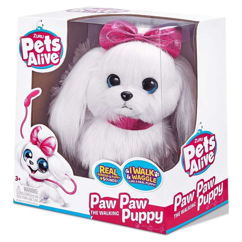 Pets Alive Lil' Paw The Walking Puppy by ZURU Interactive Dog That Walk, Waggle, and Barks, Interactive Plush Pet, Electronic Leash, Soft Toy for Kids and Girls - image 1 of 7