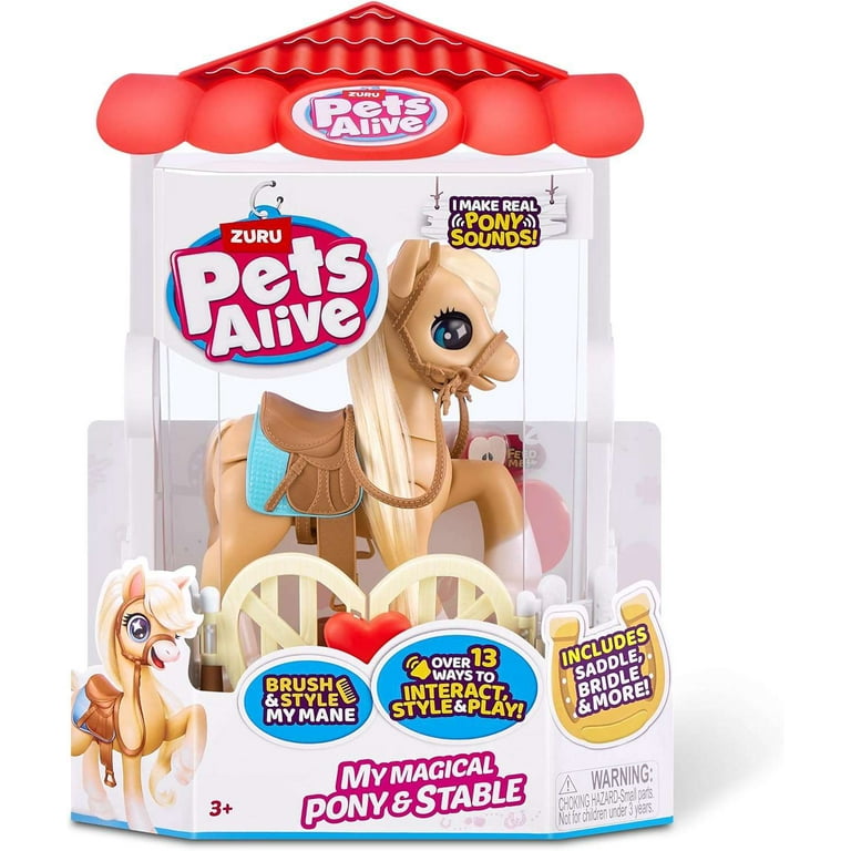 　うま　Little Horse Pets Alive My Magical Pony & Stable Robotic Pet Figure - Walmart.com