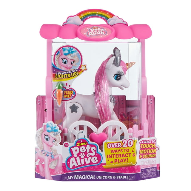 Pets Alive My Magical Unicorn in Stable (White) Electronic Pet by ZURU