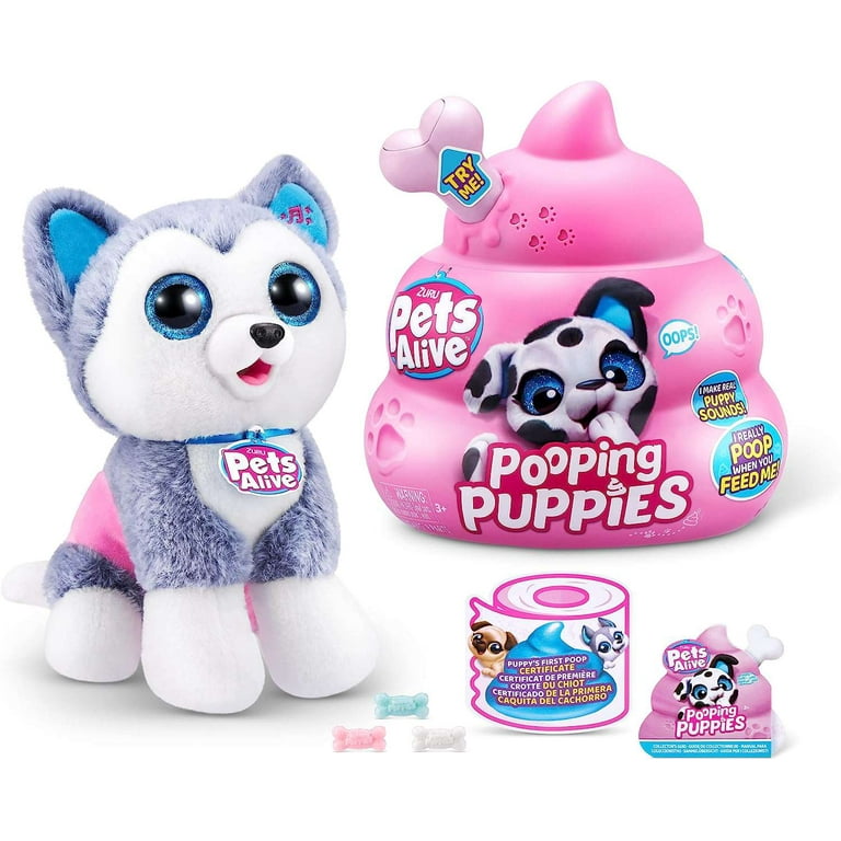 Pets Alive Pooping Puppies Series 1: Interactive Husky Plush Toy