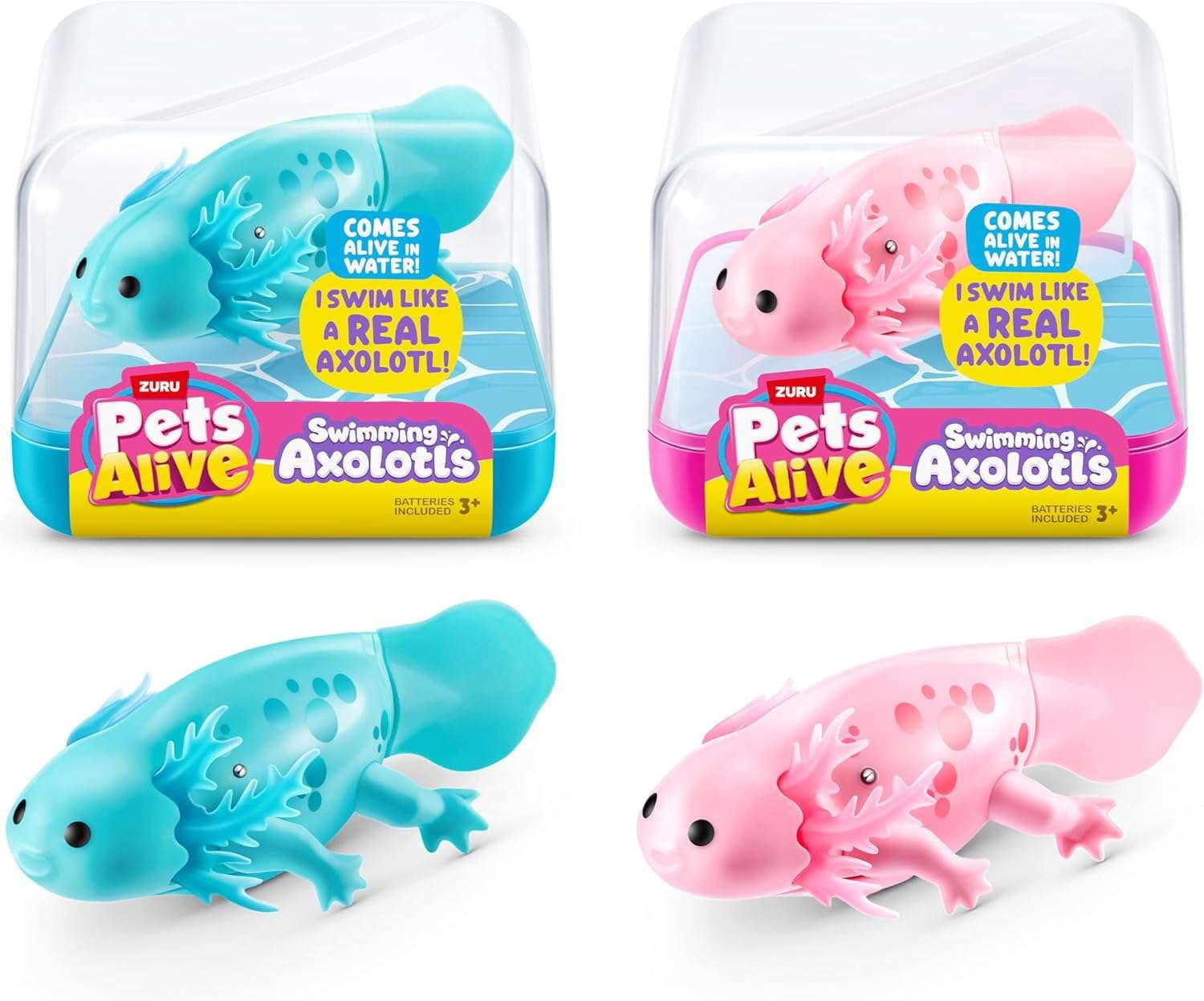 Pets Alive Swimming Axolotl's Set of 2 Robotic Pet Figures