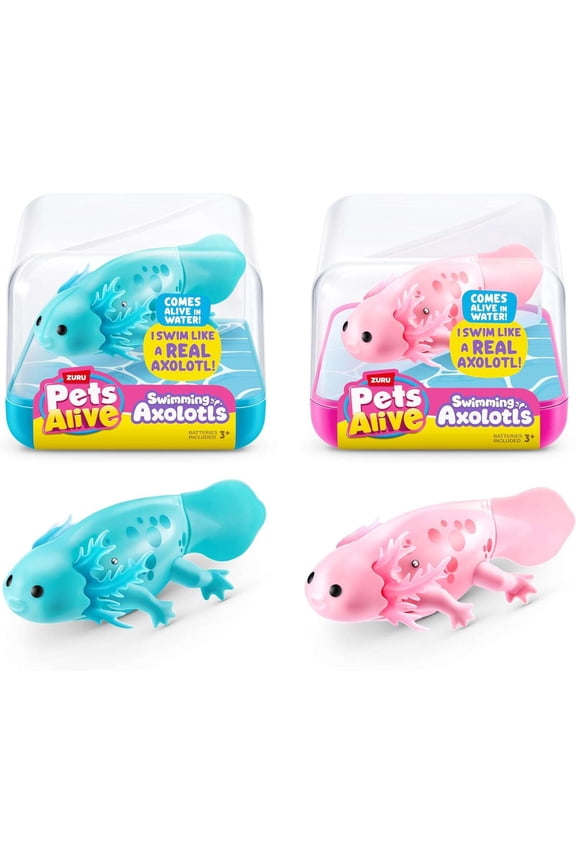 Swimming Axolotl's Set of 2 Robotic Pet Figures