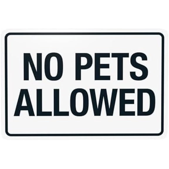 No Pets Allowed With No Graphic Warning Sign, Pool Rules Security Metal Signs for Home Business Outdoor Indoor Road Yard Garage Street Wall Safety Caution Custom Decor 12 x 8 Inch