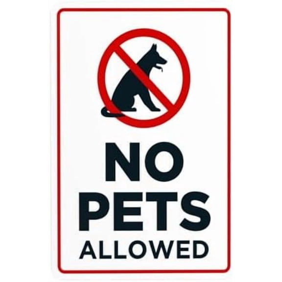 No Pets Allowed Sign, No Dogs and Cats Allowed Warning Sign, Door Metal Signs for Business Home Outdoor Indoor Road Yard Garage Street Wall Caution Custom Decor 8 x 12 Inch