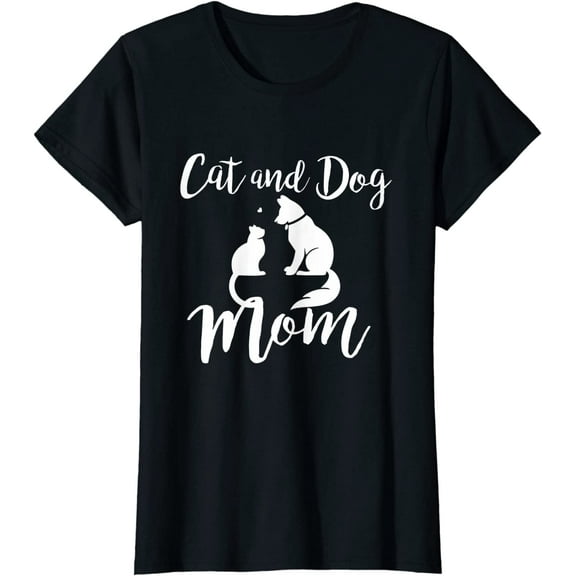 Pets Animals Cats and Dogs Women T-Shirt Cat Mom Dog Dad Puppy