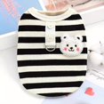 thumbnail image 1 of Pets Cat and Dog Clothes, Waffle Grid Vest for Spring/Summer, Striped T-Shirt with Leash for Small Dogs, Summer Outfit, 1 of 1