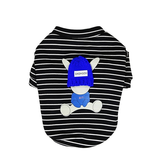 Pets Clothes Pet Dogs Fall Winter Teddy Pet Dogs Clothing Rabbit Striped Sweatshirt Sweater Coat Size S