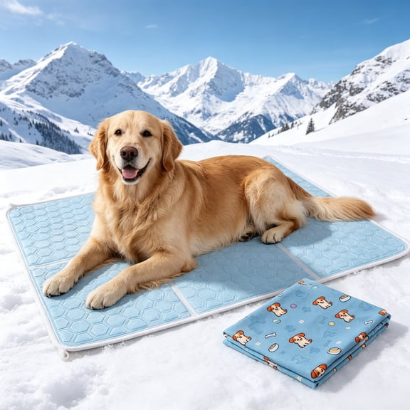 Dog Cooling Mat, Pet Cooling Mat with Non-Toxic Solid Gel, Self-Cooling Pad for Dogs, Waterproof, Durable Cooling Bed for Indoor, Outdoor, Summer