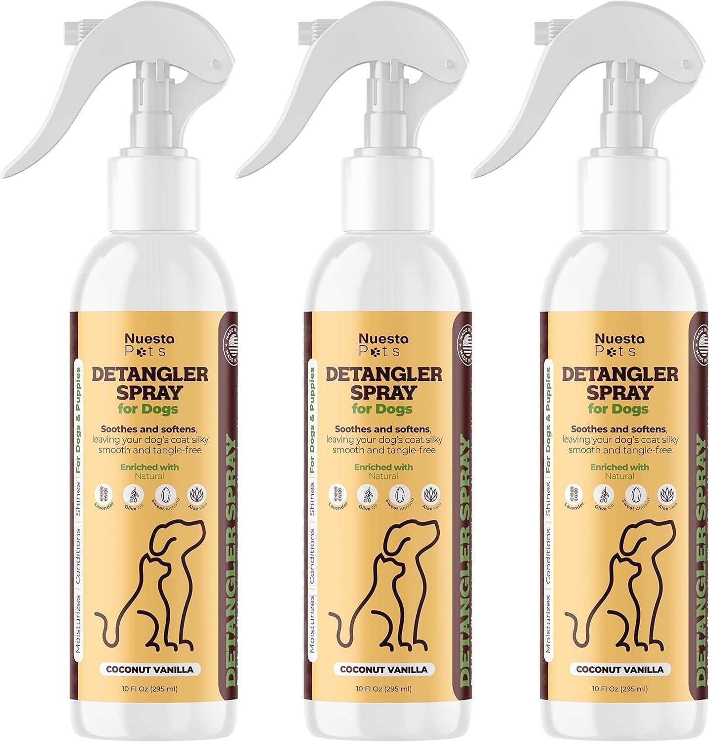 Nuesta Pets Detangler & Conditioner Spray for Dogs, 8oz