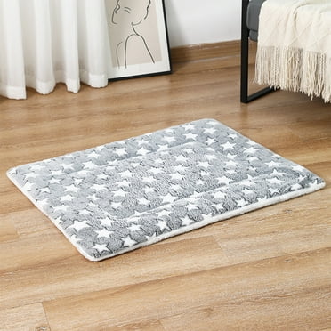 Pets Dog Bed Crate Pad Ultra Soft Pet Bed Washable Crate Mat for Large Medium Small Dogs Reversible Fleece Dog Crate Kennel Mat Cat Bed Liner, Star Pattern