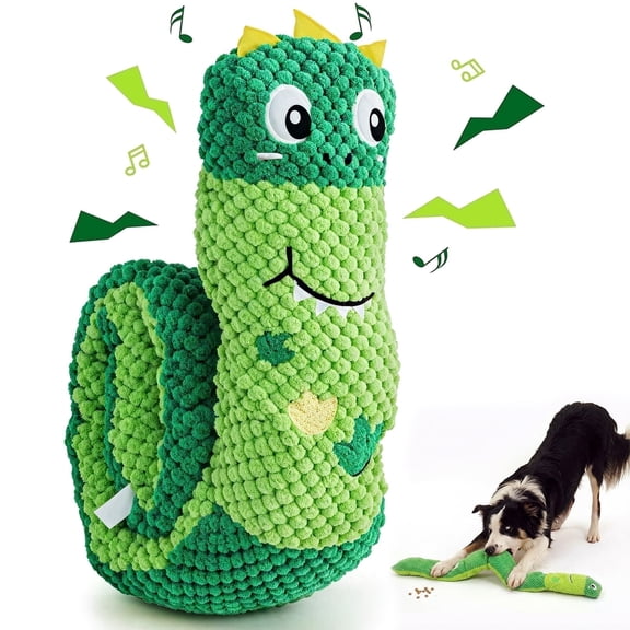 HUANCTOMA Dog Puzzle Toy with Treat Pockets & Squeaky Sounds,Treat Toy for Small Medium Large Breed Puppy, Snail