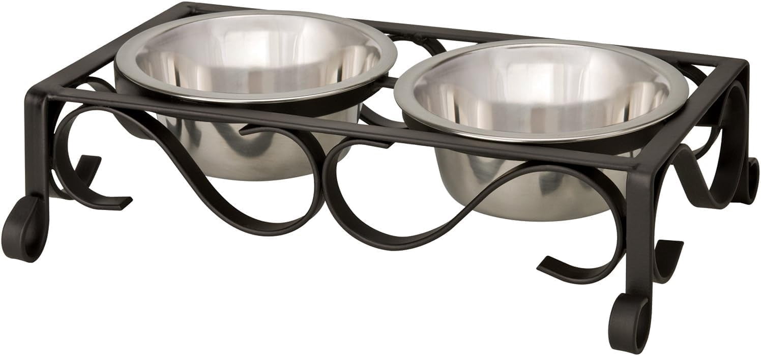 Pets Elevated Dog Bowls – Raised Stainless Steel Dog Bowls with Steel Stand – Non-Skid, No Spill Feeder for Small, Medium & Large Dogs – Easy to Clean, Durable Raised Dog Feeding Station