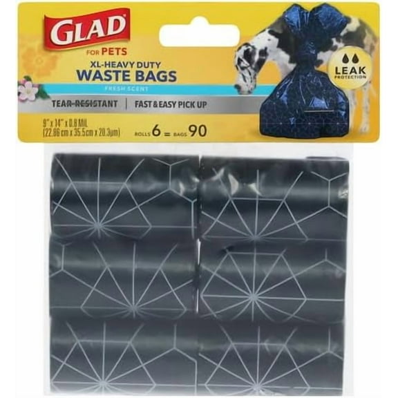for Pets Extra Large Scented Dog Poop Bags, Heavy Duty Tear-Resistant Pet Waste Pickup Bags with Fresh Scent, Easy-Tie Handles for Walking, Camping, Travel, 90 Count
