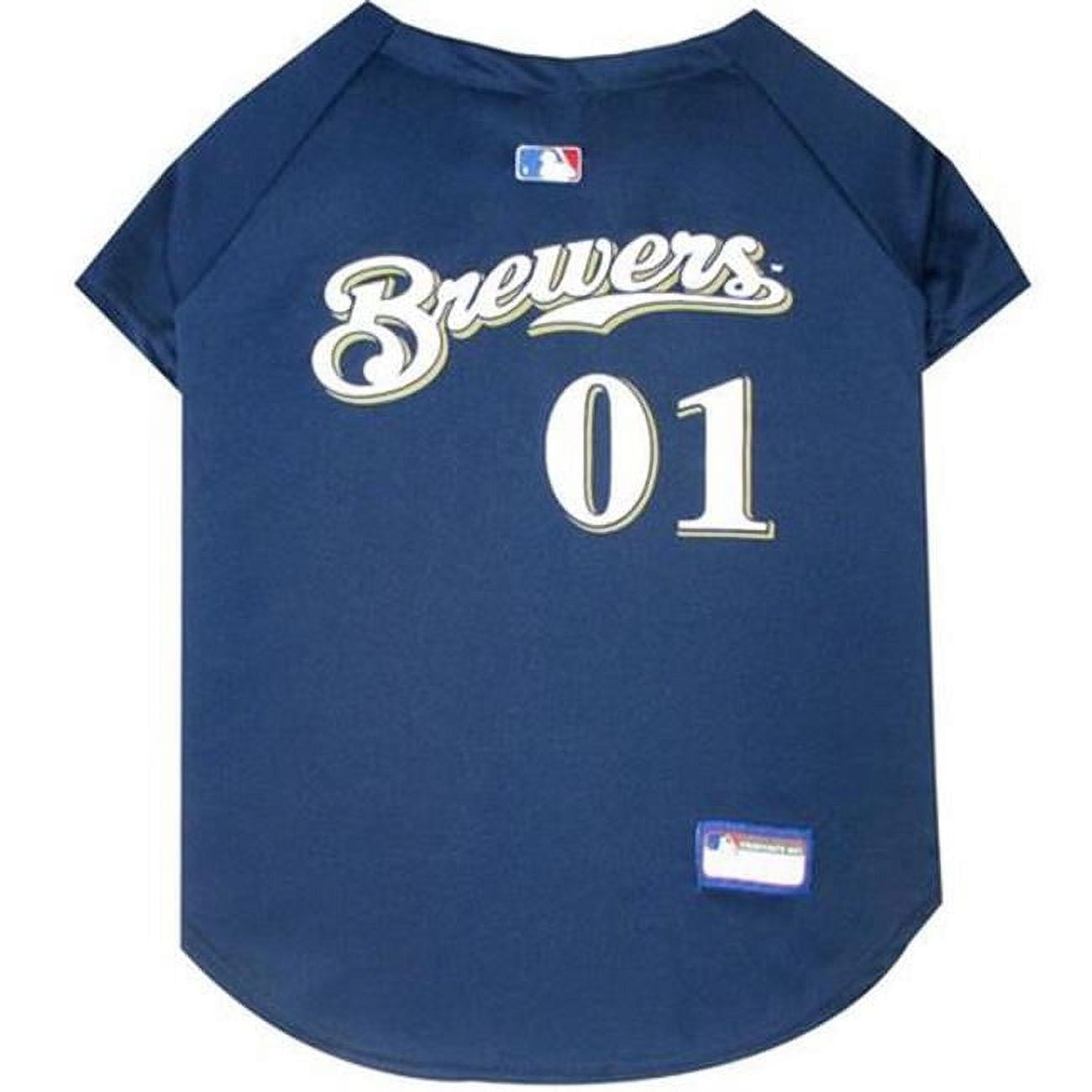 Pets First 849790014008 Milwaukee Brewers Dog Jersey - Small