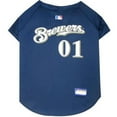 thumbnail image 1 of Pets First 849790014008 Milwaukee Brewers Dog Jersey - Small, 1 of 4