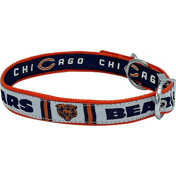 Pets First Chicago Bears Reversible Collar Reversible NFL Dog Collar Premium Two Sided Pet Collar with NFL Logo Large Walmart Business Supplies