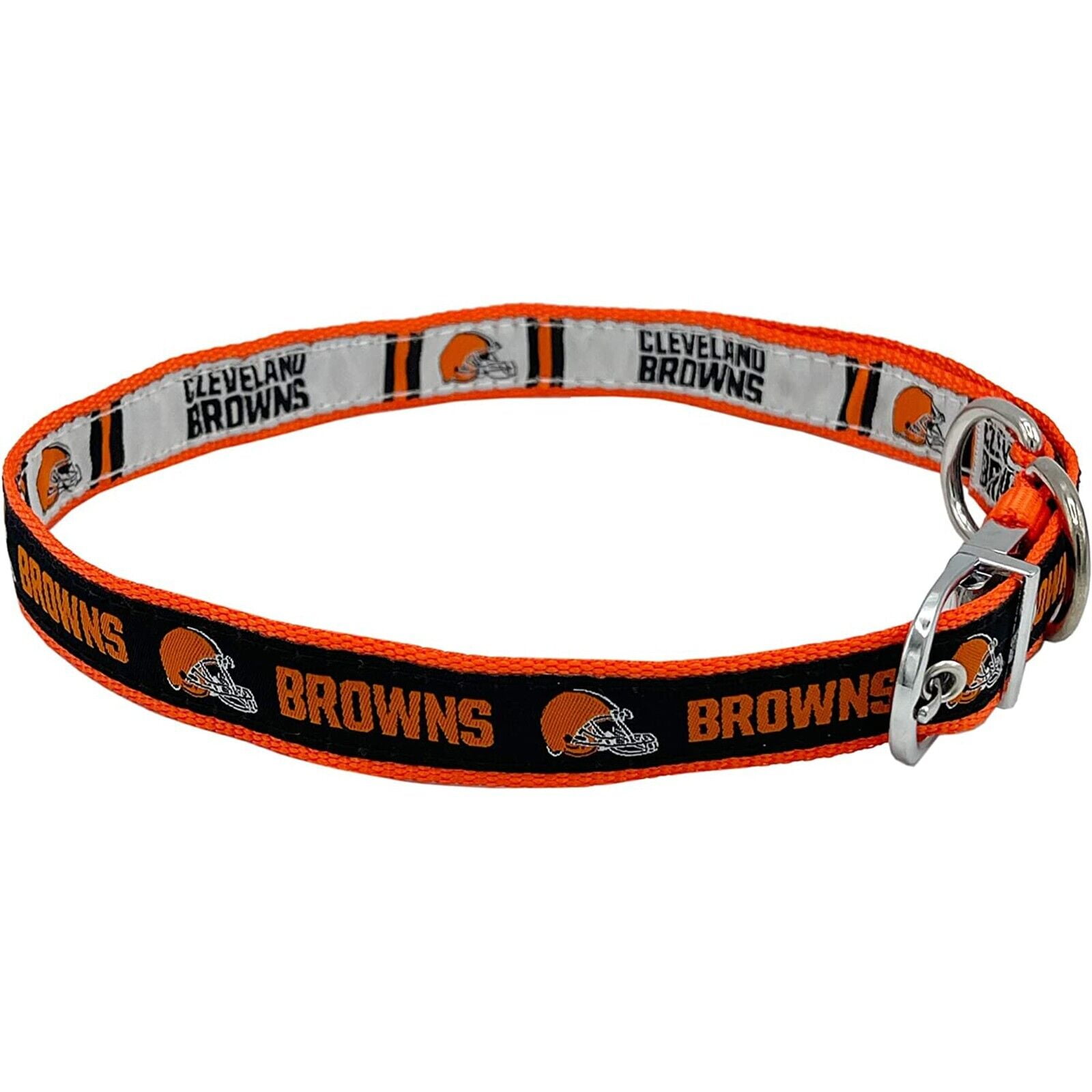 Pets First Cleveland Browns Reversible Collar Reversible NFL Dog Collar Premium Two-Sided Pet Collar with NFL Logo, Medium
