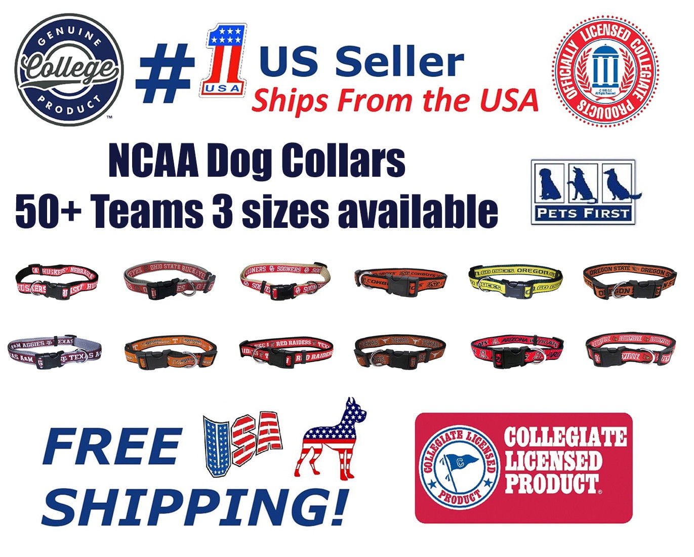 Pets First College Indiana Hoosiers Pet Collar, 3 Sizes Available, Sports Fan Dog Collar - Medium