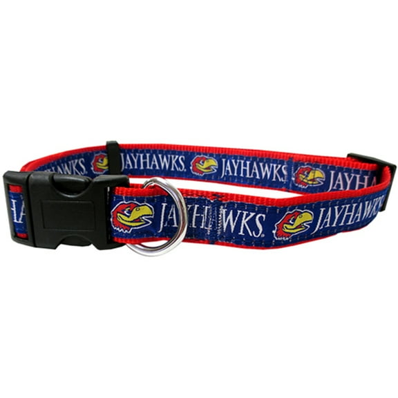 Pets First College Kansas Jayhawks Pet Collar, 3 Sizes Available, Sports Fan Dog Collar - Medium