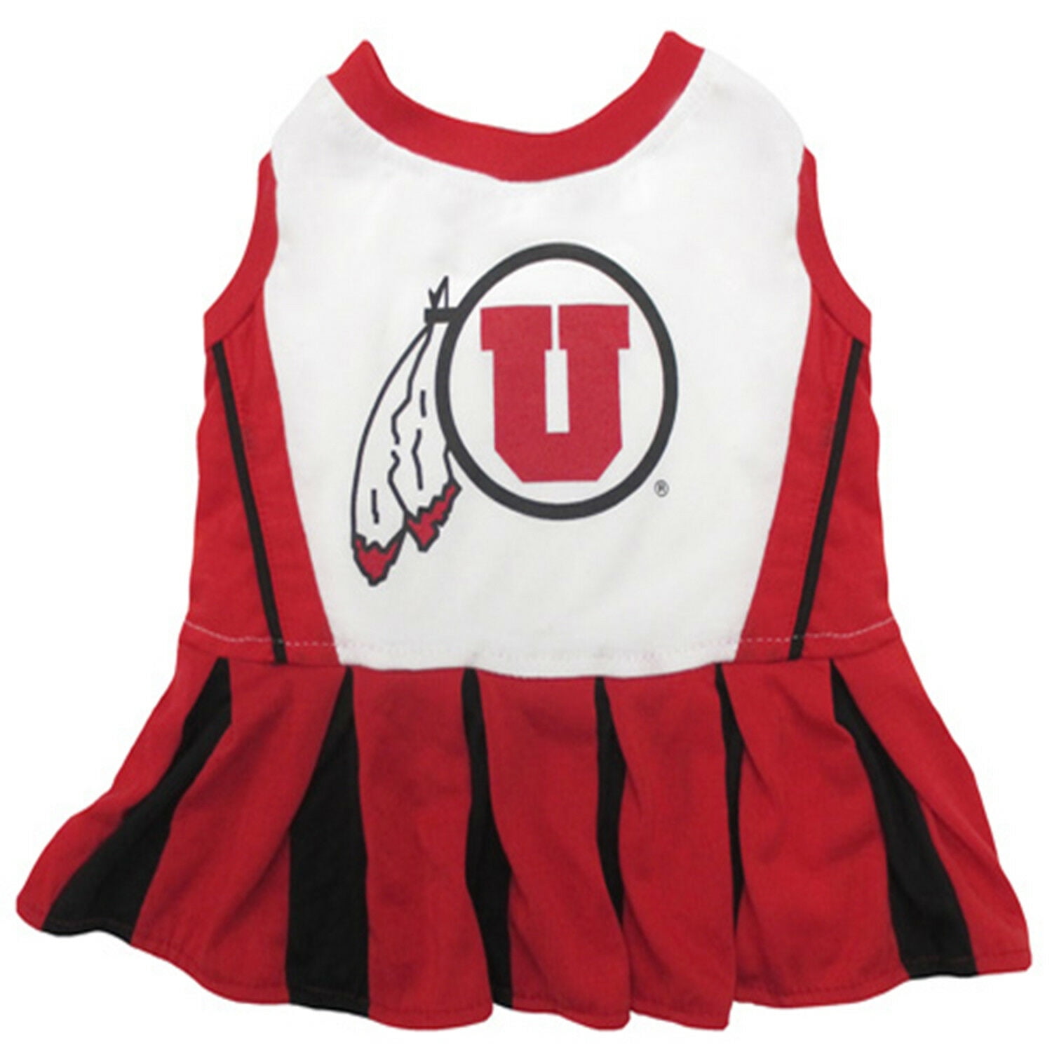 Pets First College Utah Utes Cheerleader, 3 Sizes Pet Dress Available. Licensed Dog Outfit