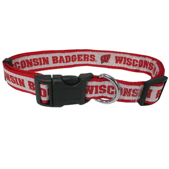 Pets First College Wisconsin Badgers Pet Collar, 3 Sizes Available, Sports Fan Dog Collar - Large