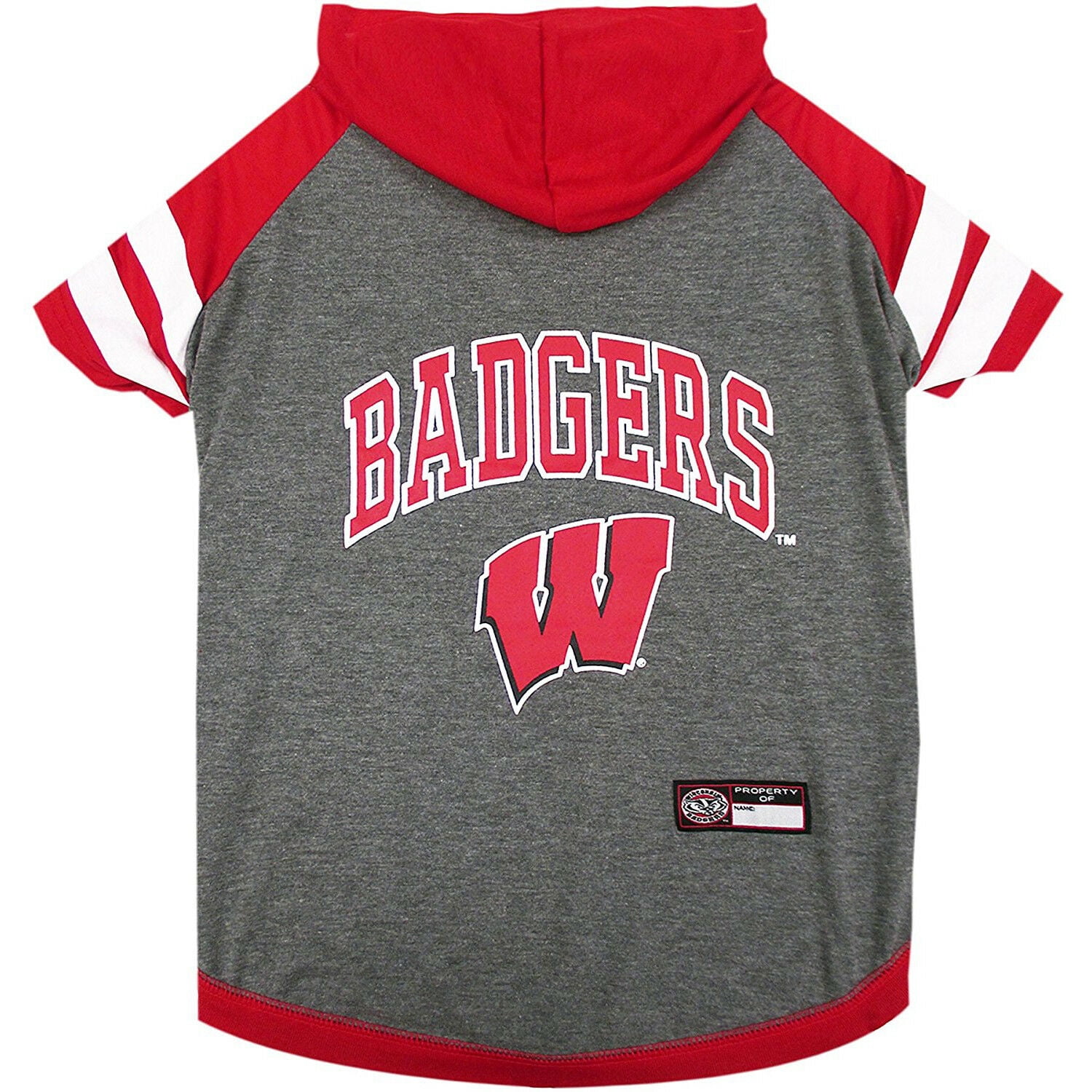Pets First College Wisconsin Badgers Pet Hoodie Tee Shirt, 4 Sizes Available - Extra Small