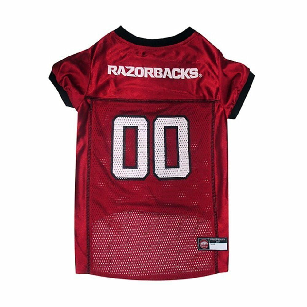 Pets First Collegiate Arkansas Razorbacks Football/Basketball Mesh Jersey for Pet Dog. available in 40+ Teams - Extra Small