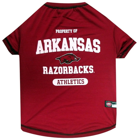 Pets First Collegiate Arkansas Razorbacks Pet Dog T-Shirt in 5 Sizes - Medium