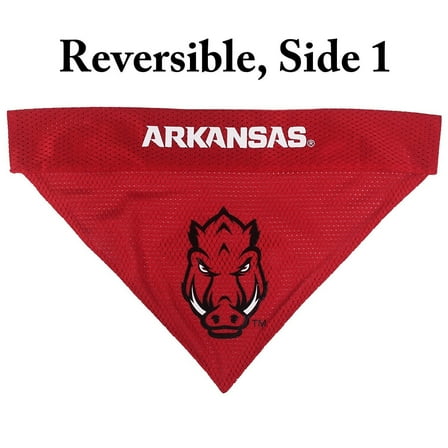 Pets First Collegiate Arkansas Reversible Bandana -Home & Away Mesh & Premium Embroidery For Dogs & Cats