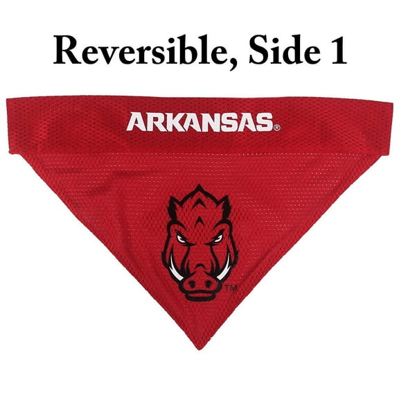Pets First Collegiate Arkansas Reversible Bandana -Home & Away Mesh & Premium Embroidery For Dogs & Cats