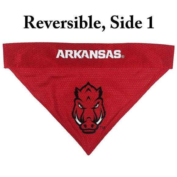 Pets First Collegiate Arkansas Razorbacks Reversible Bandana - Home & Away Mesh & Premium Embroidery for DOGS & CATS