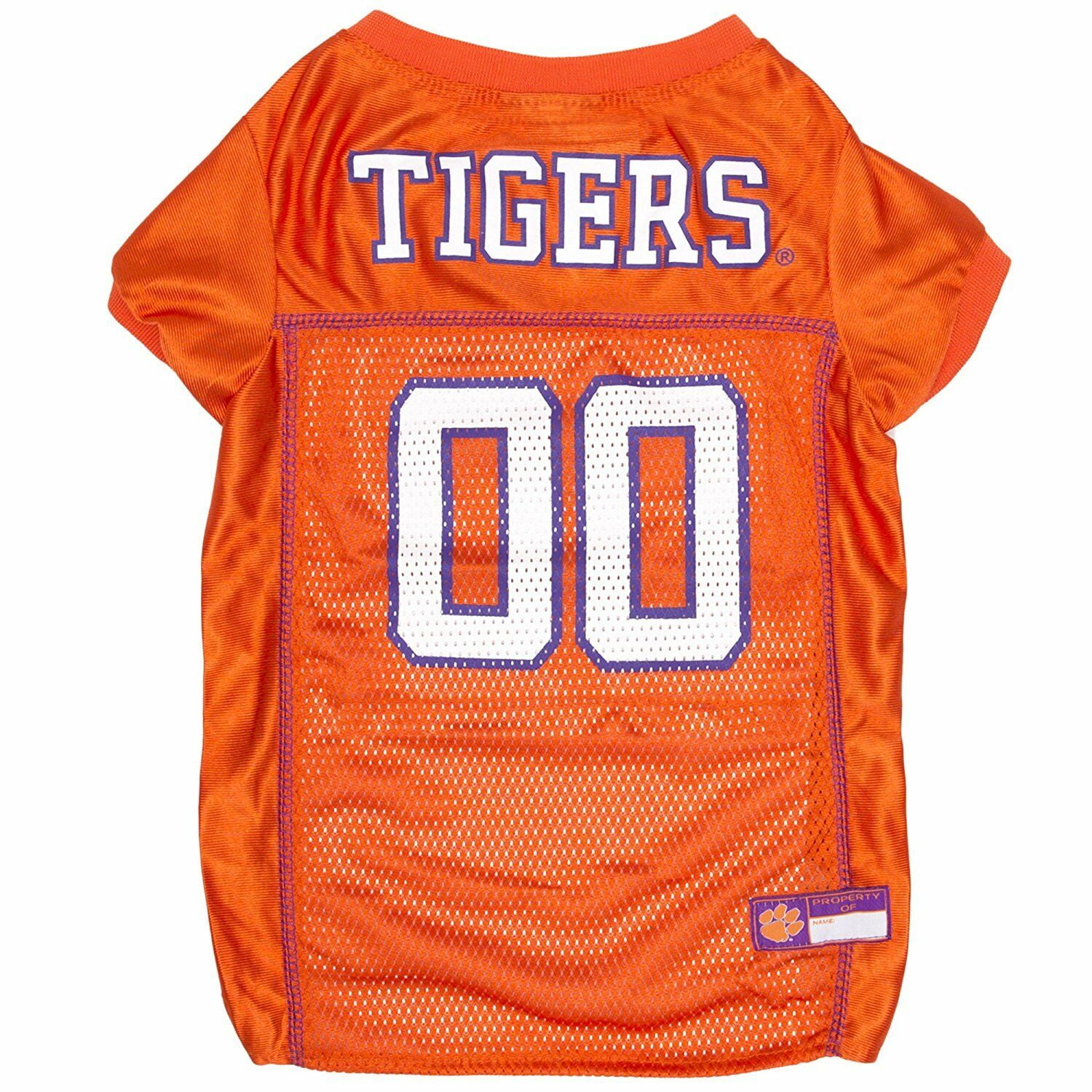 Pets First Polyester Mesh Striped Clemson Tigers NCAA Dog & Cat Jersey,  Orange, S 