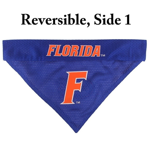 Pets First Collegiate Florida Reversible Bandana -Home & Away Mesh & Premium Embroidery For Dogs & Cats