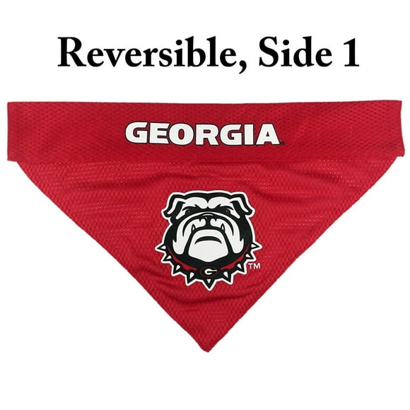 Pets First Collegiate Georgia Bulldogs Reversible Bandana - Home & Away Mesh & Premium Embroidery for DOGS & CATS
