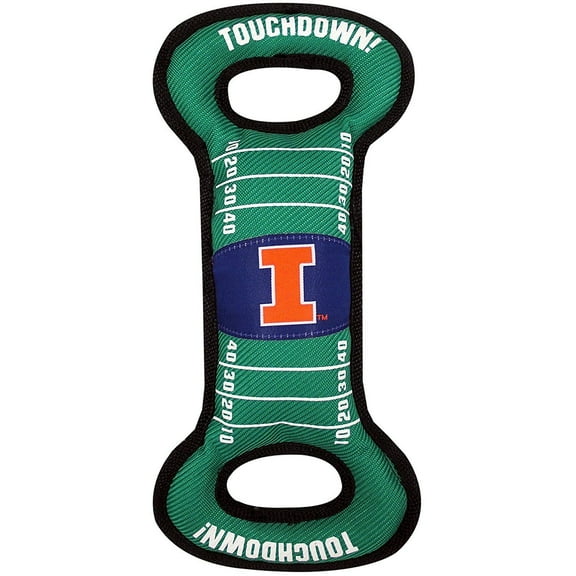 Pets First Collegiate Illinois Fighting Illini Football Field Toy for DOGS & CATS. Heavy-Duty, Durable toys with Squeakers