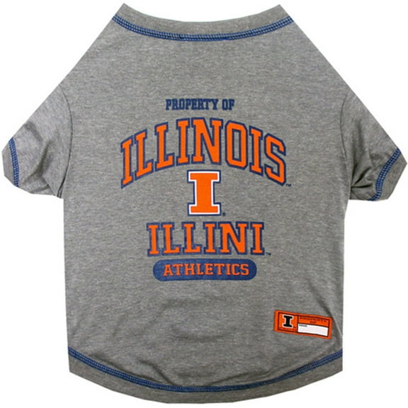 Pets First Collegiate Illinois Fighting Illini Pet Dog T-Shirt in 5 Sizes - Large